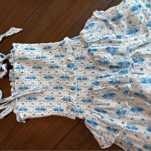 Like new! Katie J NYC Blue and White Floral Casual Kids Dress
